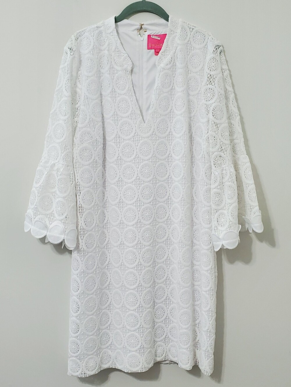 Lilly Pulitzer Zelle Dress Resort White Zanzibar Lace Size 16 - Picture 2 of 9